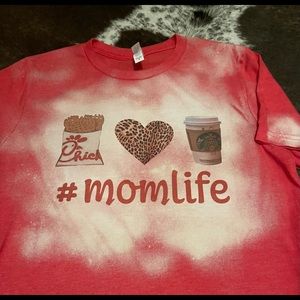 Mom life bleached tee new